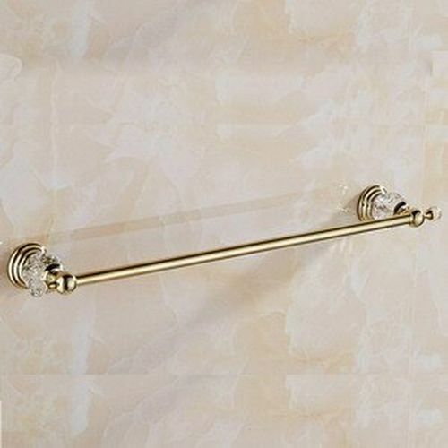Luxury Crystal Bathroom Accessories Gold Polished Brass Wall Bath Hardware Sets