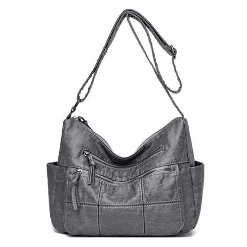 Leather Handbag Women Bags Shoulder Crossbody Bags Polyester Purse Bucket Shape