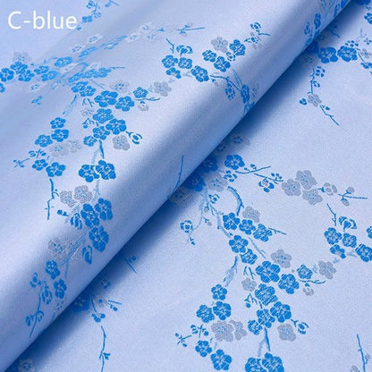 Chinese Silk Satin Floral Fabric Tang Suit Costume Cheongsam Dress By Metre Red