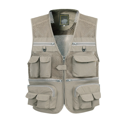 Summer Mesh Vest Men Casual Breathable Multi Pocket Waistcoat Baggy Vest With