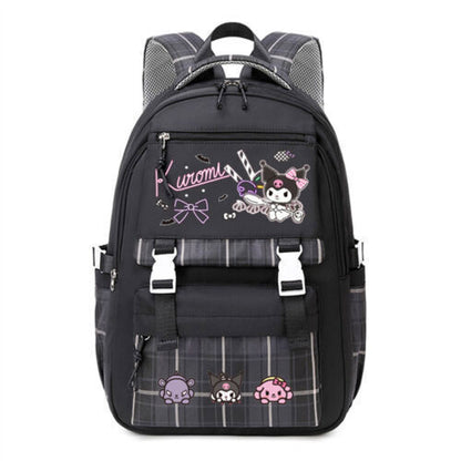 My Melody Kuromi Student Backpack Cinnamoroll Pom Pom Purin Pochacco Schoolbag#h