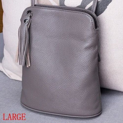 Genuine Leather Tassel Crossbody Bag Small Shoulder Purse Money Messenger Bags