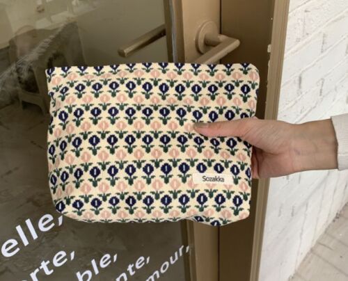 Corduroy Retro Leopard Print Cosmetic Bag Travel Cosmetic Pouch Storage Make Up