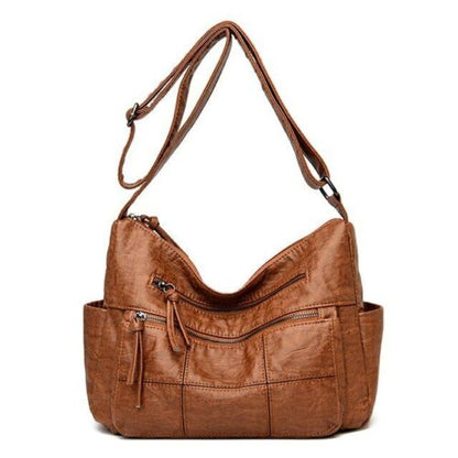 Leather Handbag Women Bags Shoulder Crossbody Bags Polyester Purse Bucket Shape