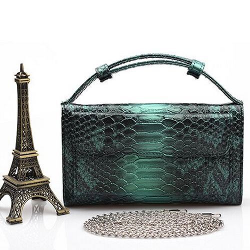 Leather Clutch Crossbody Bag Gold Luxury Serpentine Clutch Purse Messenger Bags