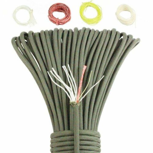 25FT/100FT 550 10-Strand Paracord Outdoor Camping Survival Rope Parachute Hiking