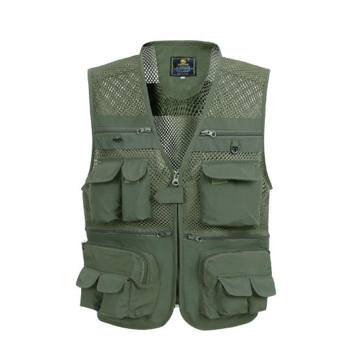 Summer Mesh Vest Men Casual Breathable Multi Pocket Waistcoat Baggy Vest With