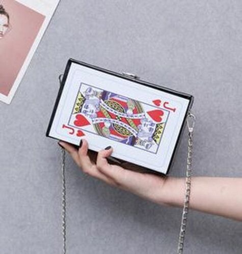 Chain Shoulder Crossbody Bag Card Print Fashion Small Square Handbags 19*12*5 CM