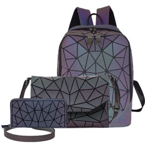 Luminous Bag Sequin Set Shoulder Bags School Backpack Holographic Purse Softback