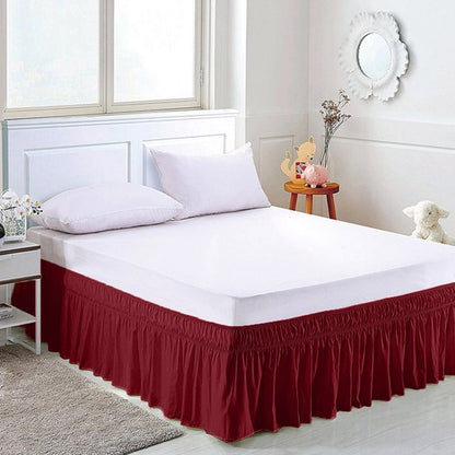 Wrap Around Bed Skirts Drop Solid Color Elastic Bed Skirt Queen King Full Dust
