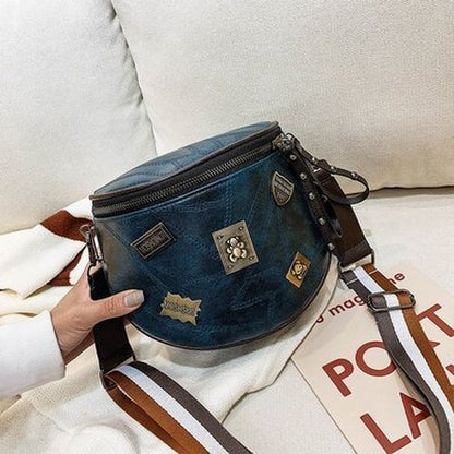 Vintage Crossbody Bag Soft Leather Shoulder Bag Messenger Purse Casual Bucket