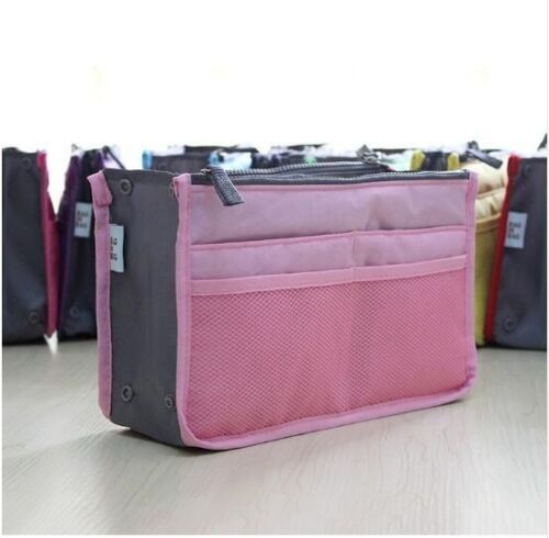 Cosmetic Bag Organizer Insert Purse Makeup Storage Traveling Handbag 10*28*18 CM