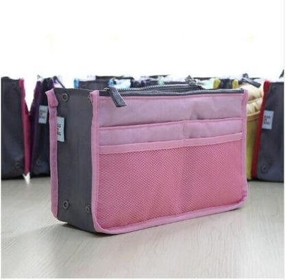 Cosmetic Bag Organizer Insert Purse Makeup Storage Traveling Handbag 10*28*18 CM