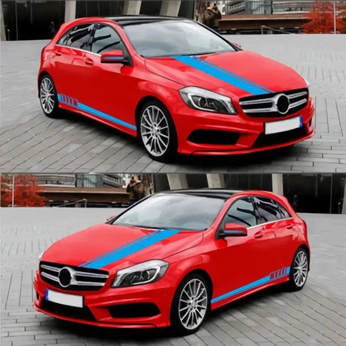 5Pcs Universal Racing Body Hood Stripes Decal Vinyl Stickers for Car SUV Truck