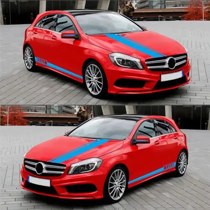 5Pcs Universal Racing Body Hood Stripes Decal Vinyl Stickers for Car SUV Truck