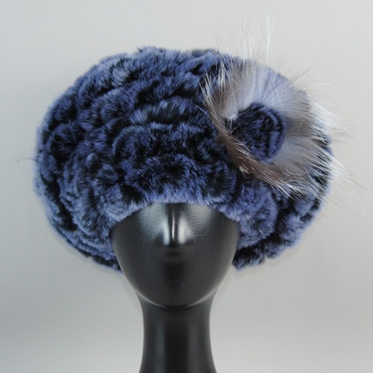 New Arrival Winter Women Fur Beret Hat Natural Fur Hats Warm Knit Rabbit Fur Cap