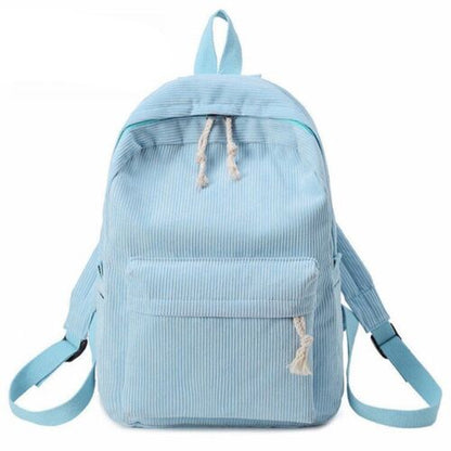 Soft Fabric Backpack Corduroy School Striped Traveling Velvet Bags 40*28*12 CM