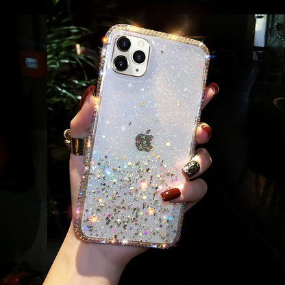 Transparent Star Sequins TPU Phonecase for IPhone17Pro/17/16/15 /14/13/12/11/XR