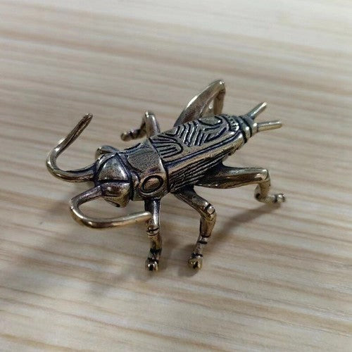 2pcs Brass Cricket Figurine Statue Insect Animal Figurines Toys House Decoration