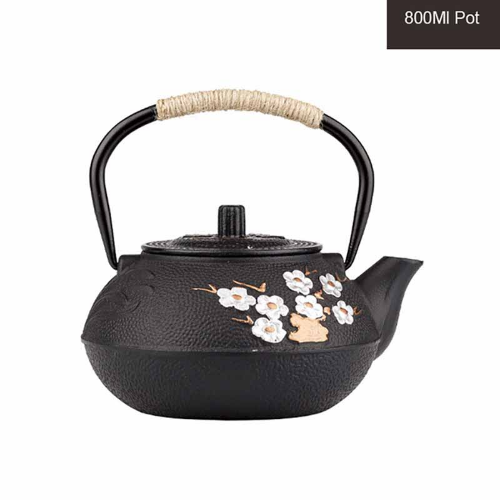 800MLCast Iron Teapot with Stainless Steel Infuser Strainer Cast Iron Tea Kettle