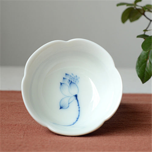 Chinese Tea Cup Handpainted Flower Ceramic Master Cup 80ml Kung Fu Tea Cups New