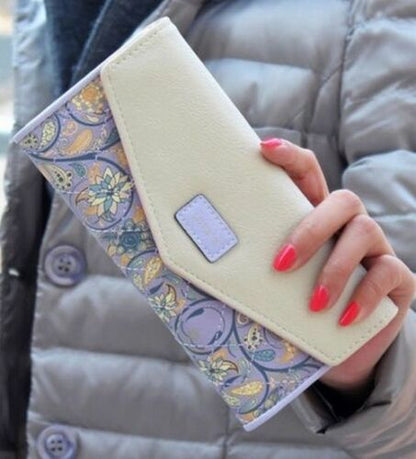 Women Wallet Coin Purse Long Clutch Bag Money Card Holder 19*9.5*3 CM Pink/Blue