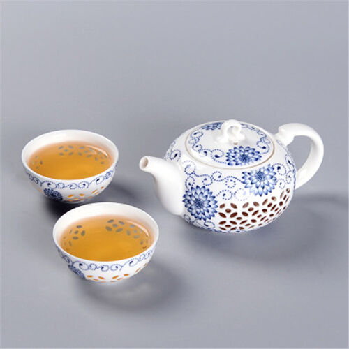Porcelain tea set China cellular design ceramic tea pot gaiwan cups tea filters