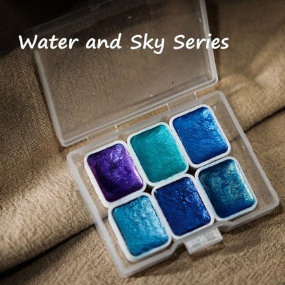 Watercolor Paints Metallic Pearlescent Solid Handmade Fine Art Painting Supplies