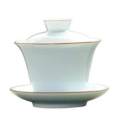Ceramic Gaiwan Handpainted Tureen Porcelain Cup Bowl Saucer Sancai Tea Bowl New