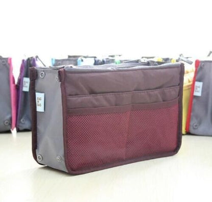 Cosmetic Bag Organizer Insert Purse Makeup Storage Traveling Handbag 10*28*18 CM