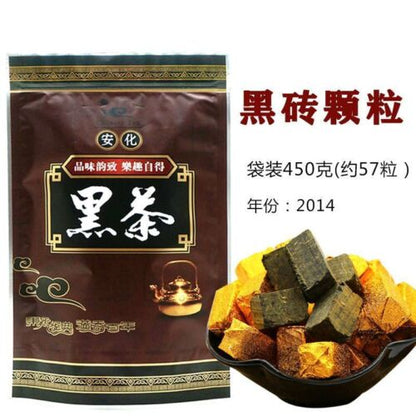 Hunan Specialties Anhua Black Tea 正宗安化黑茶 金花茯砖茶颗粒千两茶坨香浓黑砖茶 颗粒便携小块茶