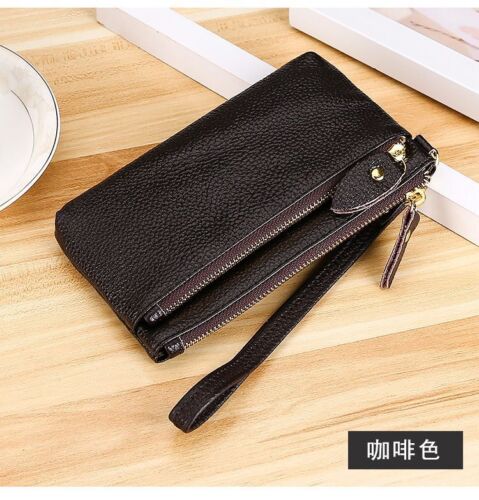 Genuine Cow Leather Wrist Strap Purse Handbag Versatile 17.5*10*0.8 CM Polyester