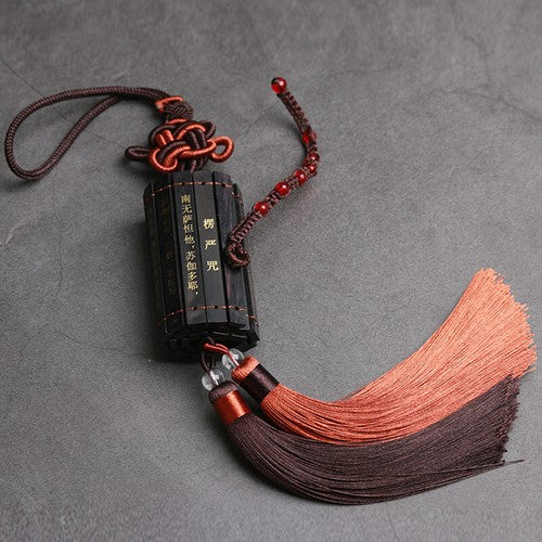 Car Pendant Scripture Heart Sutra Bamboo Slip Tassel Home Feng Shui Lucky Decor