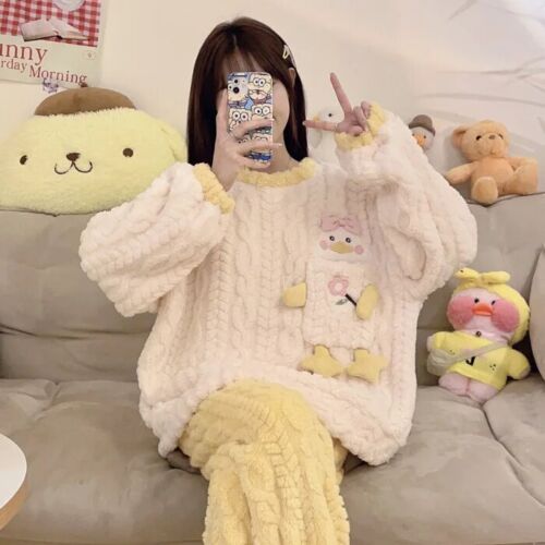 Sanrio Kuromi Cinnamoroll My Melody Anime Coral Velvet Pajamas Home Clothing Set