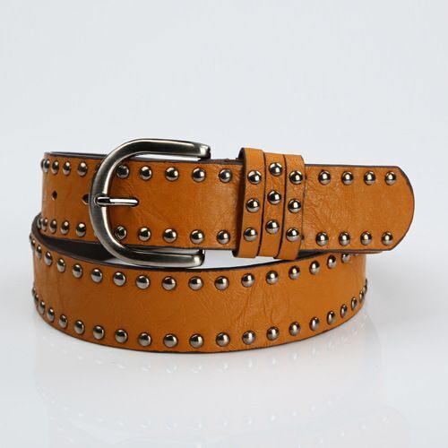 Women's Belt PU Leather Alloy Pin Buckle Fashion Punk Style All-Match Waistbands