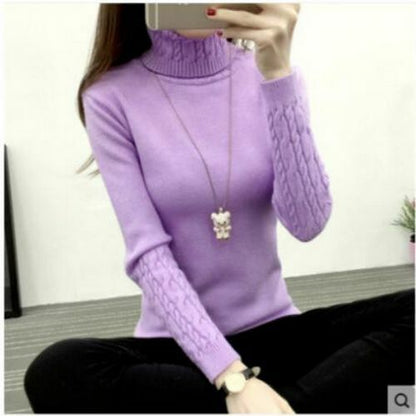 Women Sweaters Turtleneck Cashmere Knitted Pullovers Female Jumper Tricot Tops
