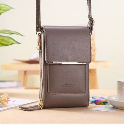 Solid Color Leather Crossbody Bag Shoulder Bag Mini Phone Purse Flap Handbag 1PC