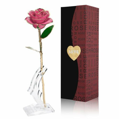 Gold Plated Real Rose 24K Dipped Flower Valentine's Day Love Gift For Her Decor