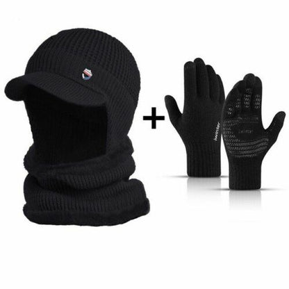 Winter Hat Bandana Scarf Outdoor Ear Protection Warm Thick Bicycle Knitted Cap