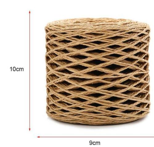 200M 2mm Raffia Paper Cord StrawRope Yarn DIY Crochet Summer Beach Hat Bag Craft