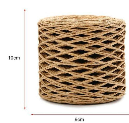 200M 2mm Raffia Paper Cord StrawRope Yarn DIY Crochet Summer Beach Hat Bag Craft