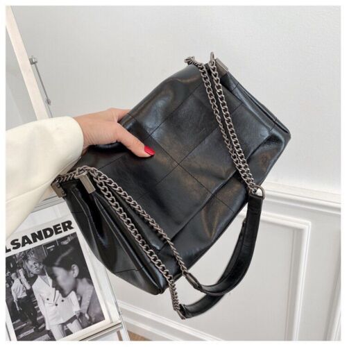 Handbag Vintage Shoulder Bag Thick Chain Messenger Soft Flap Shoulder Crossbody