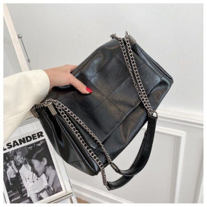 Handbag Vintage Shoulder Bag Thick Chain Messenger Soft Flap Shoulder Crossbody