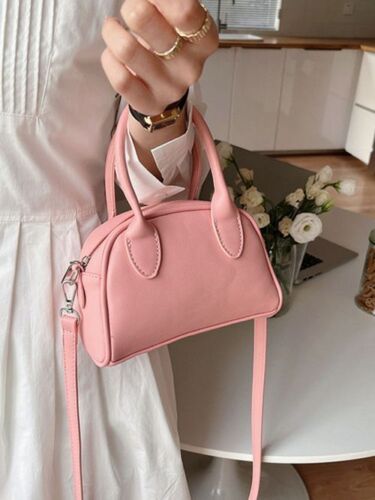 Pink Synthetic Tote Bag Cute Versatile One-shoulder Crossbody Bag Small Handbag