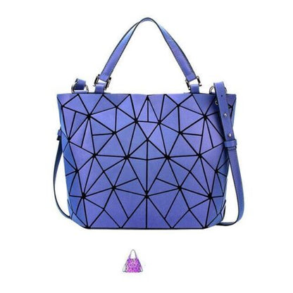 Luminous Big Bag Holographic Reflective Geometric Shoulder Bags Handbags Zipper
