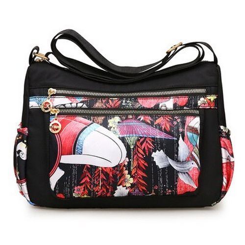 Shoulder Bag Rural Style Printing Leisure Travelling Bag Waterproof Oxford Purse