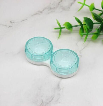 Contact Lens Case Box Mirror Women Mini Square Lovely Eyes Container Bag Travel