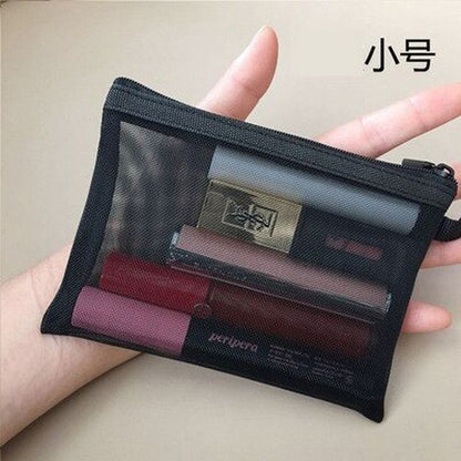 Mesh Cosmetic Bag Women S/M/L Set Makeup Bag Traveling Organizer Cosmetics Pouch