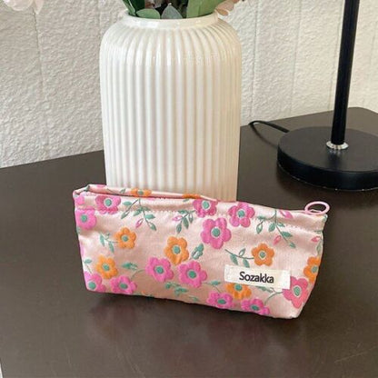 Travel Cosmetic Bag Beauty Storage Woman Makeup Bag Flower Print Cosmetic Case