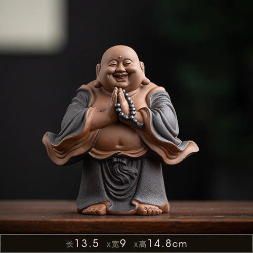Chinese Style Maitreya Buddha Ceramics Attract Wealth Buddha Statue Decor